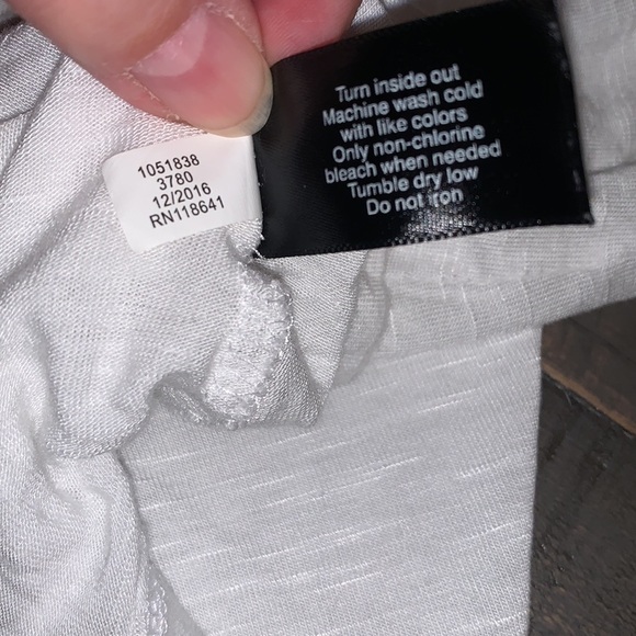 Lane Bryant White Crochet Back Tunic Top Plus Size 18/20 Rayon Slub Knit - Picture 5 of 6